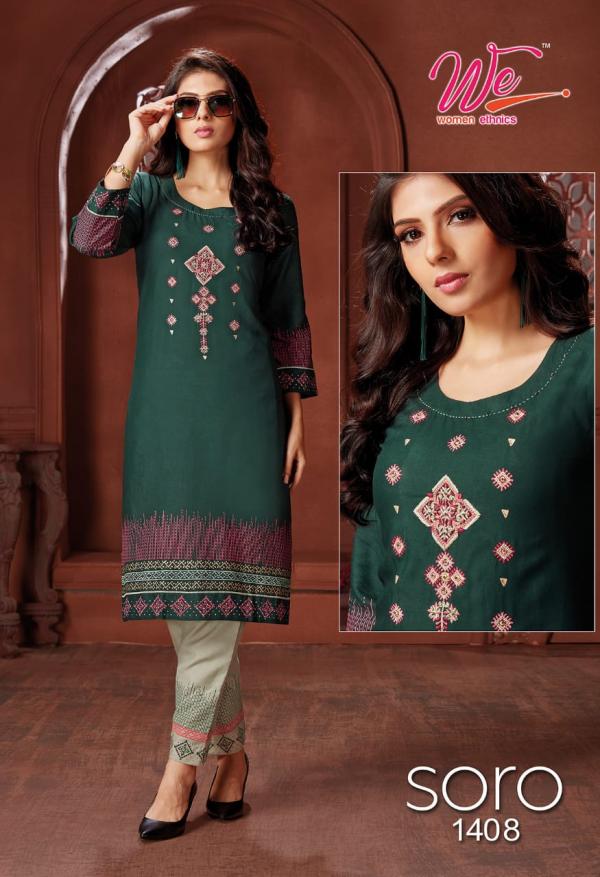 We Soro Rayon Print work Designer Exclusive kurti collection